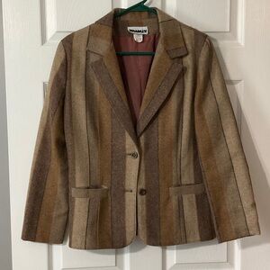 Women's Striped Brown Blazer